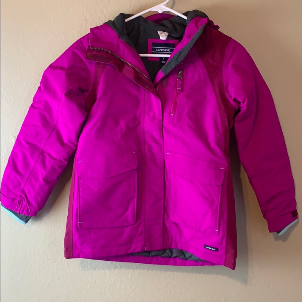 Land’s End girls pink Squall snow parka sz 7-8